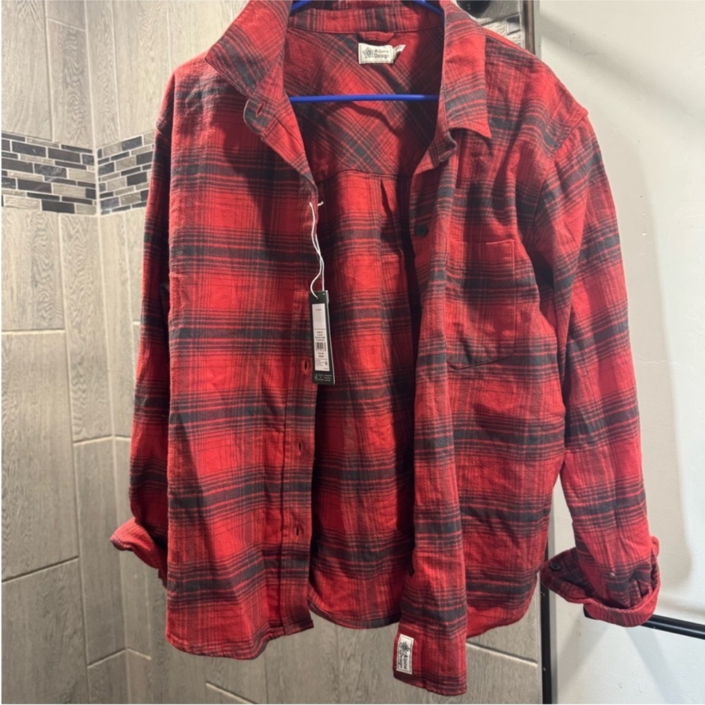 Alpine Design Red and Black Plaid Women's Shirt